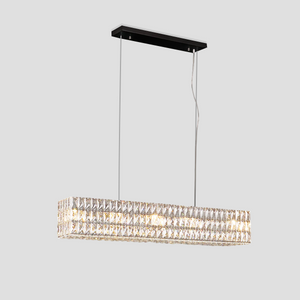 Dina Halo Rectangular Crystal Chandelier