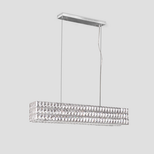 Dina Halo Rectangular Crystal Chandelier