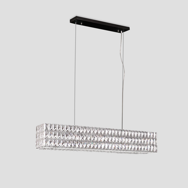 Dina Halo Rectangular Crystal Chandelier