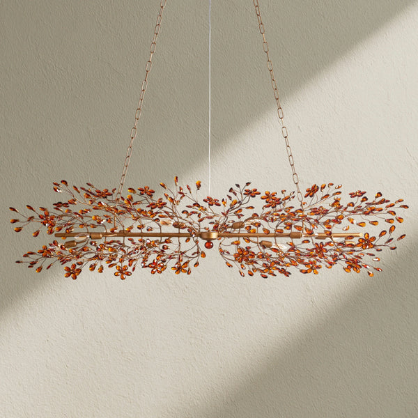 Fiore Linear Crystal Floral Chandelier