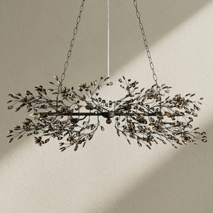 Fiore Linear Crystal Floral Chandelier