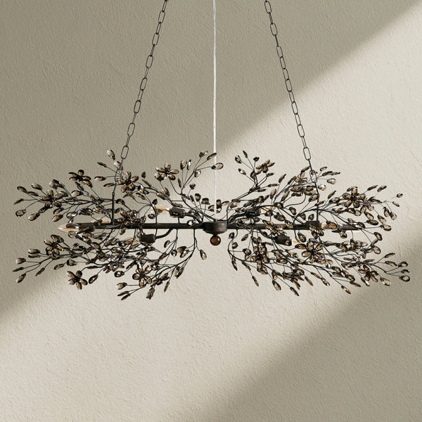 Fiore Linear Crystal Floral Chandelier