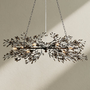 Fiore Linear Crystal Floral Chandelier