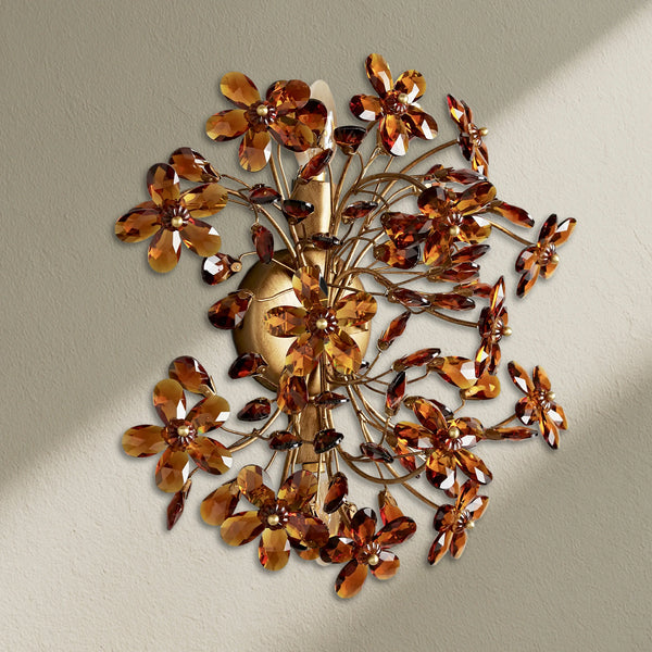 Fiore 2-Light Crystal Floral Wall Sconce