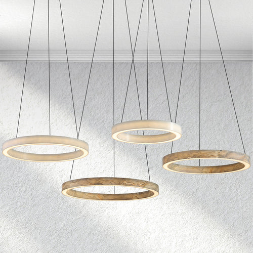 Yrhhome Alabaster StoneGlow Round Chandelier
