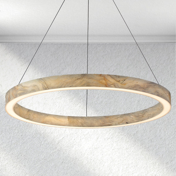 Yrhhome Alabaster StoneGlow Round Chandelier