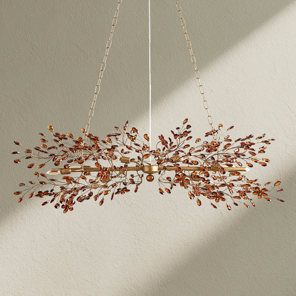 Fiore Linear Crystal Floral Chandelier