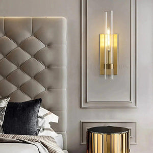 Raveller Glass Wall Sconce Art Deco Brass Polished Nickel LED