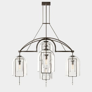 FULCRAL ROUND CHANDELIER 61" 5-LIGHTS