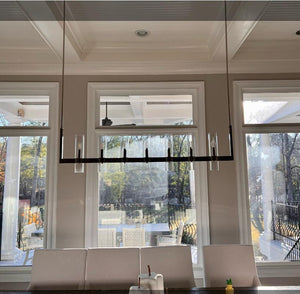 Ravelle 59-Inch Linear Glass Shade Chandelier for Dining Room