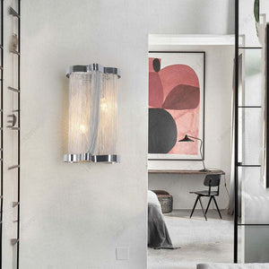 Ashley Aluminum Chain Tassel Wall Sconce