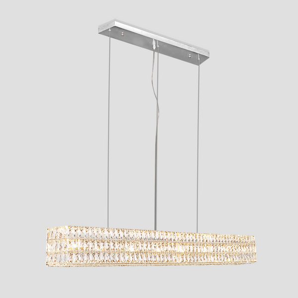 Dina Halo Rectangular Crystal Chandelier