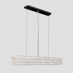 Dina Halo Rectangular Crystal Chandelier