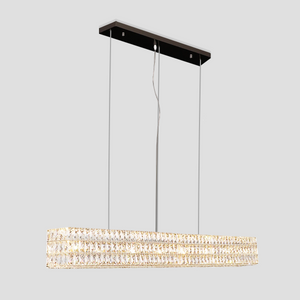 Dina Halo Rectangular Crystal Chandelier