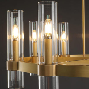 Lavelle 60-inch Round Glass Chandelier with 20 LED E12 Bulbs