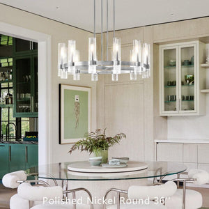 Lavelle 36-inch Round Blown Glass Chandelier with Brass Frame