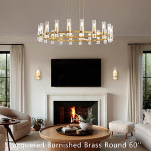 Lavelle 60-inch Round Glass Chandelier with 20 LED E12 Bulbs