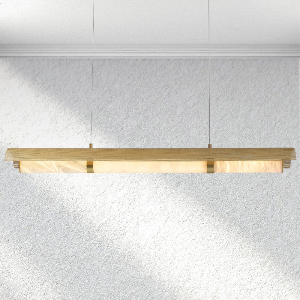 Swaroevan Mirage Alabaster Linear Chandelier