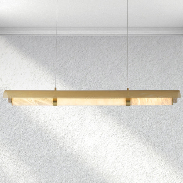 Swaroevan Mirage Alabaster Linear Chandelier