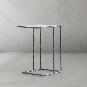 Thaddeus Tempered Glass C-Shaped Side Table