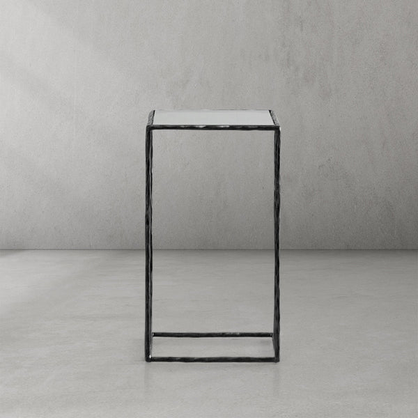 Thaddeus Tempered Glass C-Shaped Side Table