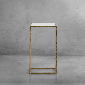 Thaddeus Tempered Glass C-Shaped Side Table