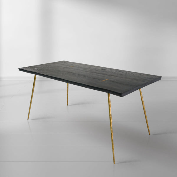 Thaddeus Vintage Style Metal Frame Dining Table