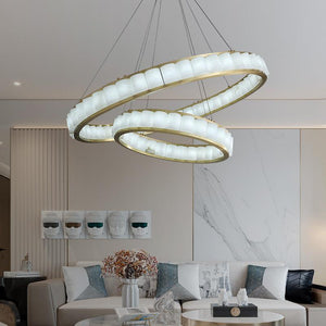 Alabaster Circle Round Chandelier