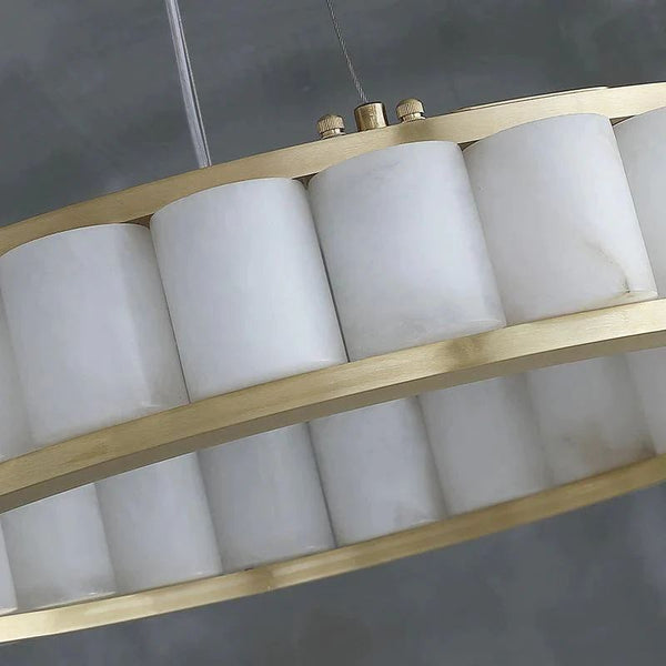 Alabaster Circle Round Chandelier