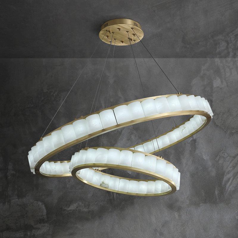 Alabaster Circle Round Chandelier