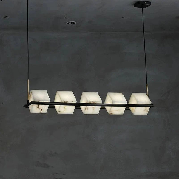 Alabaster Cubic Dining Table Chandelier