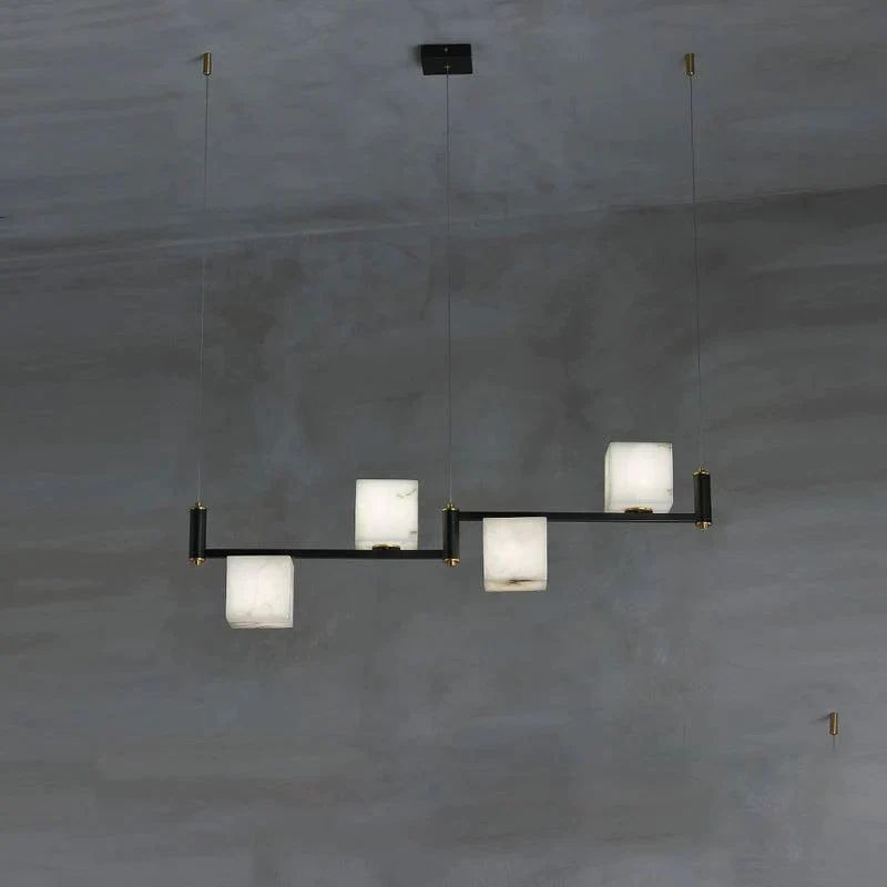 Alabaster Cubic Dining Table Chandelier
