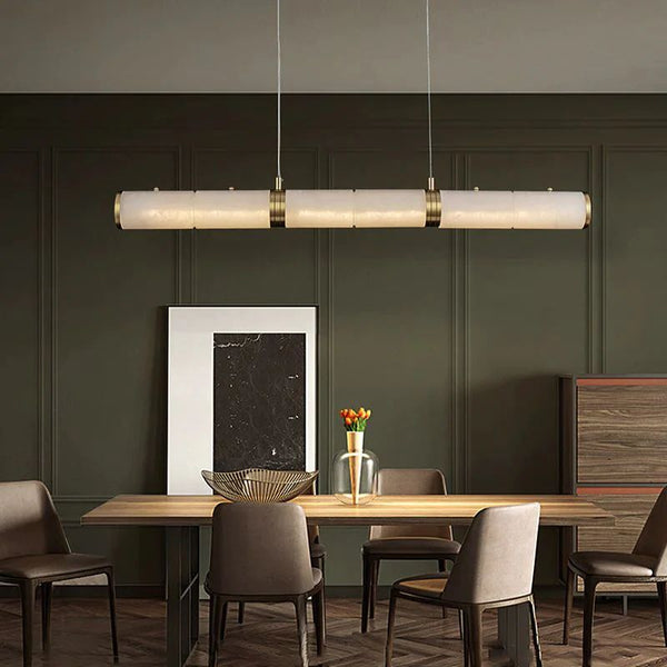 Alabaster Cylindrical Chandelier