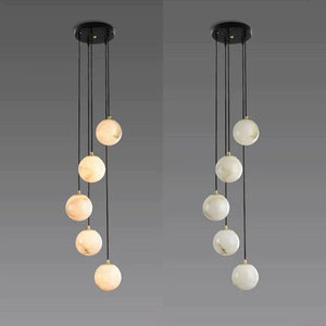 Alabaster Global Wavy Chandelier