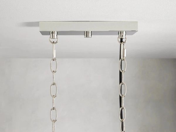 Andreas Linear Chandelier Fluted Glass Vintage Modern Dining Light