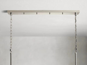 Andreas Linear Chandelier Fluted Glass Vintage Modern Dining Light
