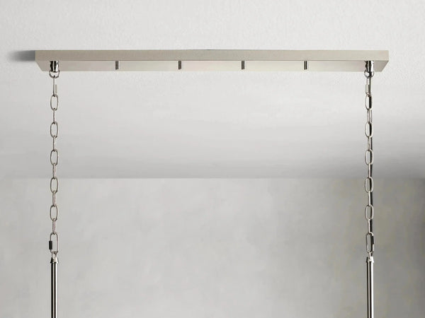 Andreas Linear Chandelier Fluted Glass Vintage Modern Dining Light