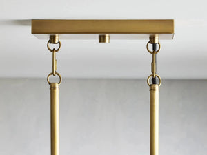 Andreas Linear Chandelier Fluted Glass Vintage Modern Dining Light
