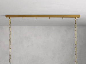 Andreas Linear Chandelier Fluted Glass Vintage Modern Dining Light