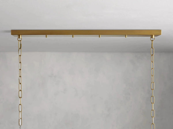 Andreas Linear Chandelier Fluted Glass Vintage Modern Dining Light