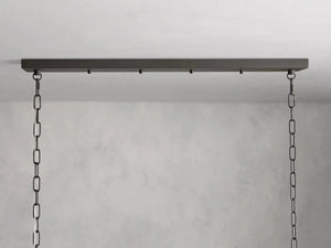 Andreas Linear Chandelier Fluted Glass Vintage Modern Dining Light