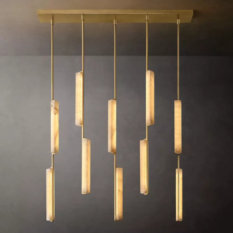 Audubon Alabaster Linear Chandelier 54"
