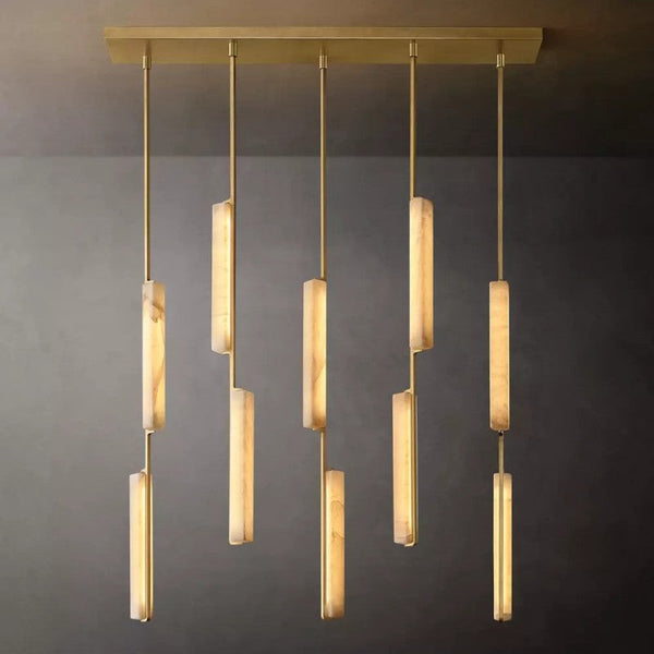 Audubon Alabaster Linear Chandelier 54"
