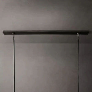 Beckman Glass Lantern Rectangular Dining Room Chandelier 54"