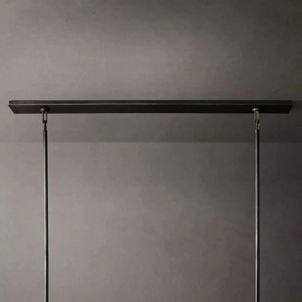 Beckman Glass Lantern Rectangular Dining Room Chandelier 54"