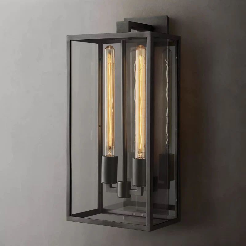 Beckman Outdoor Square Lantern Wall Sconce 28"