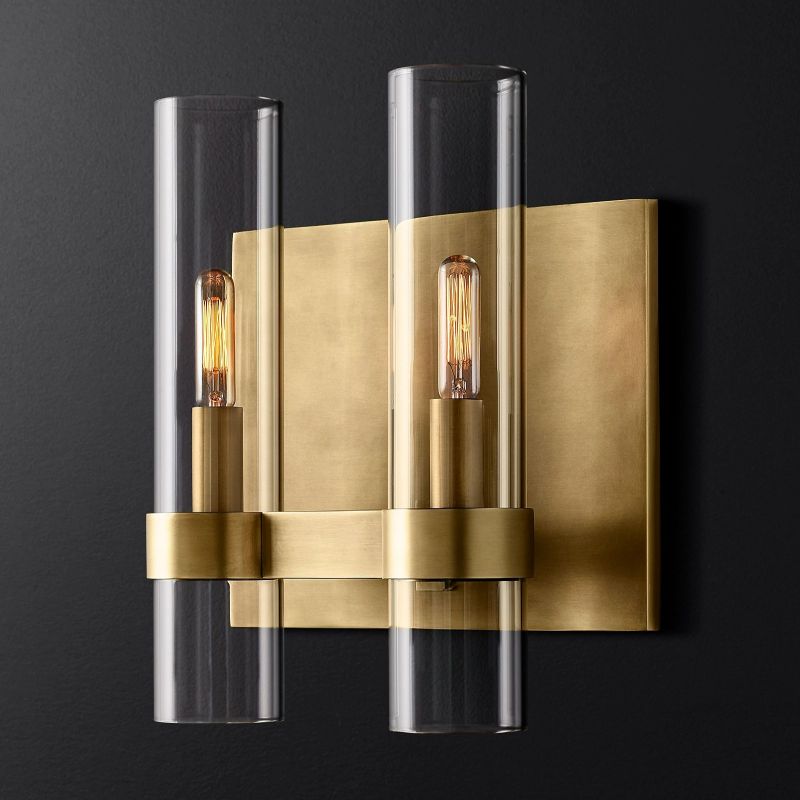 Ravella Blown Glass Double Bathroom Wall Sconce