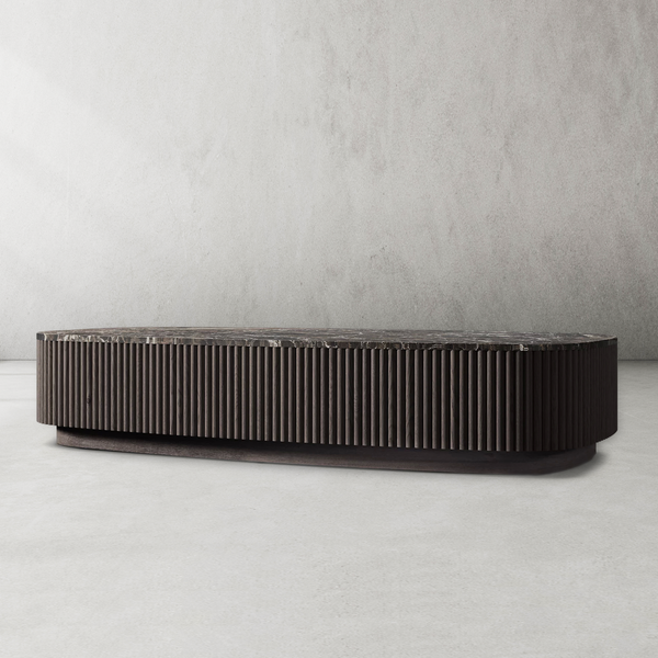 Mulholland Oak Wood & Stone Coffee Table