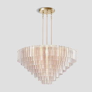Sina Round Glass Tile Chandelier