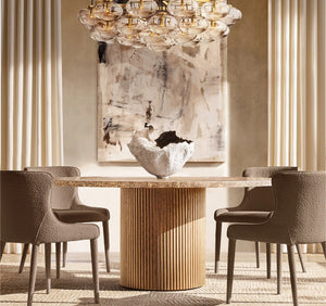 Byron Emperador Round Modern Dining Table